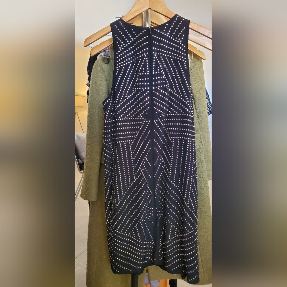 Trina Turk Sequined Event Dress Shimmer Gold Black (10)